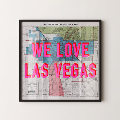 Las Vegas Pop Art Map Print (square)
