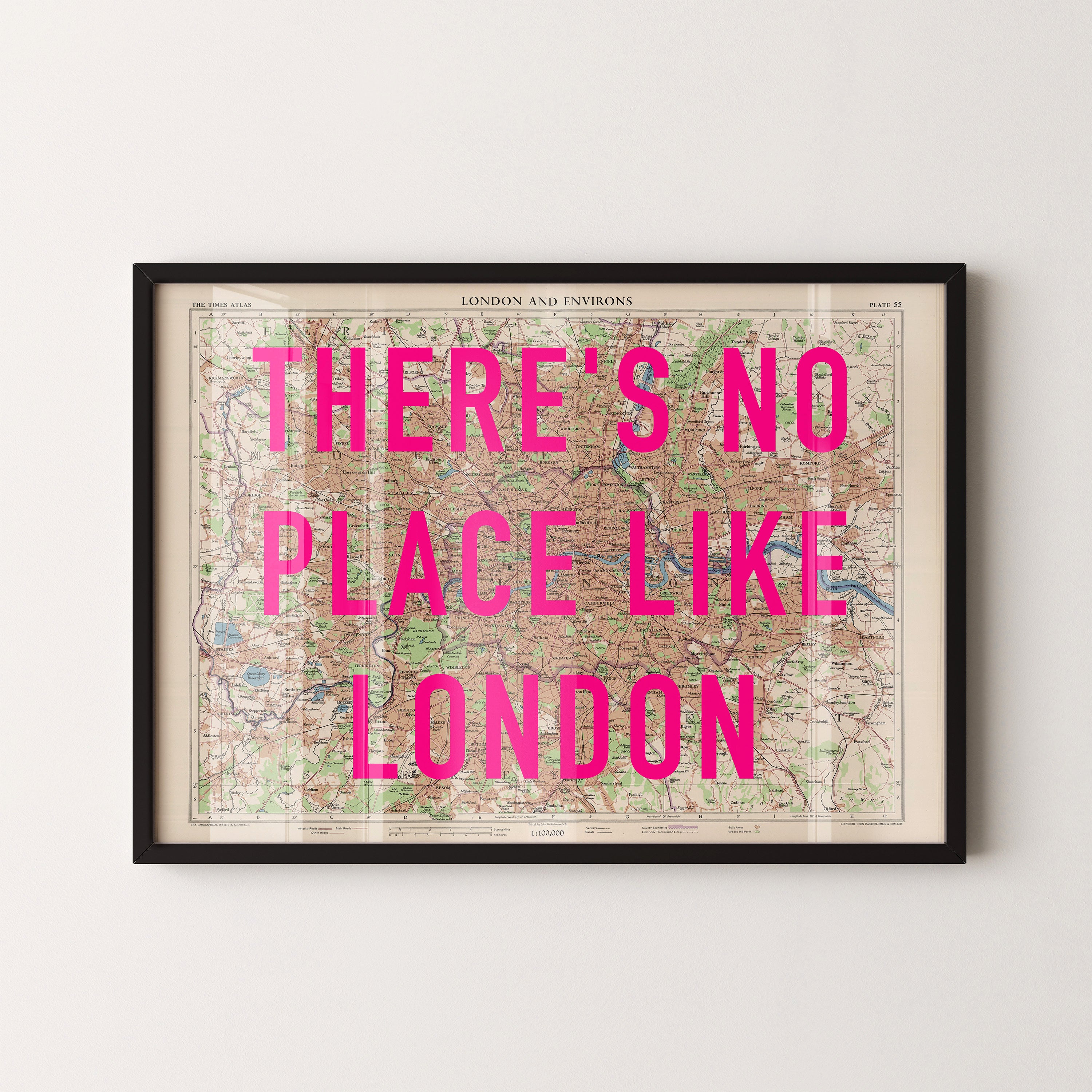 London Pop Art Map Print (landscape)