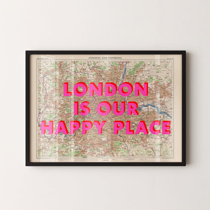 London Pop Art Map Print (landscape)