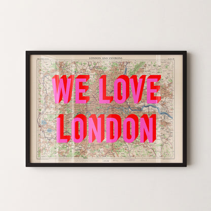 London Pop Art Map Print (landscape)