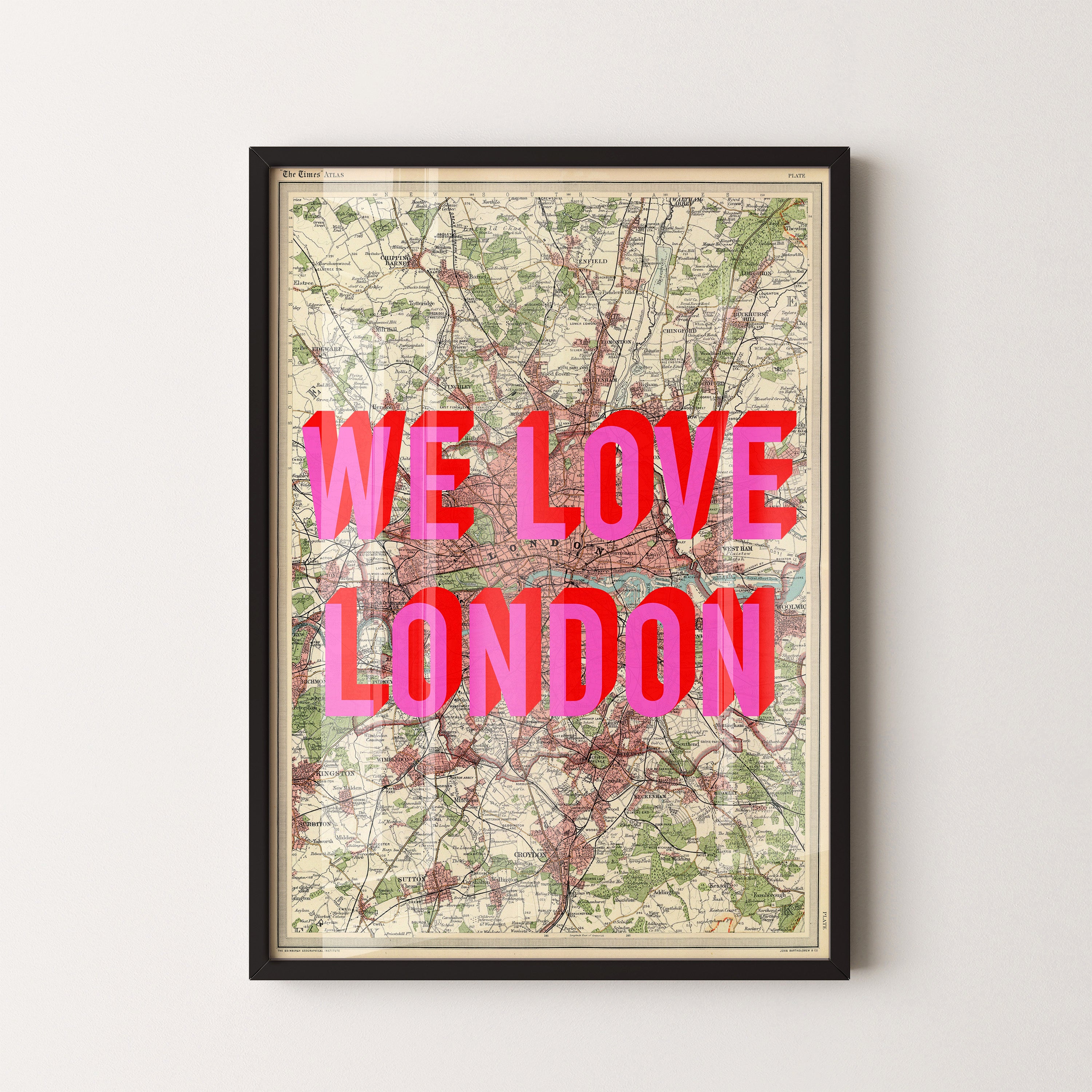 London Pop Art Map Print (portrait)