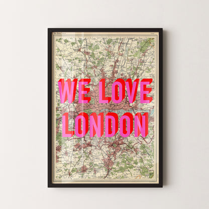 London Pop Art Map Print (portrait)