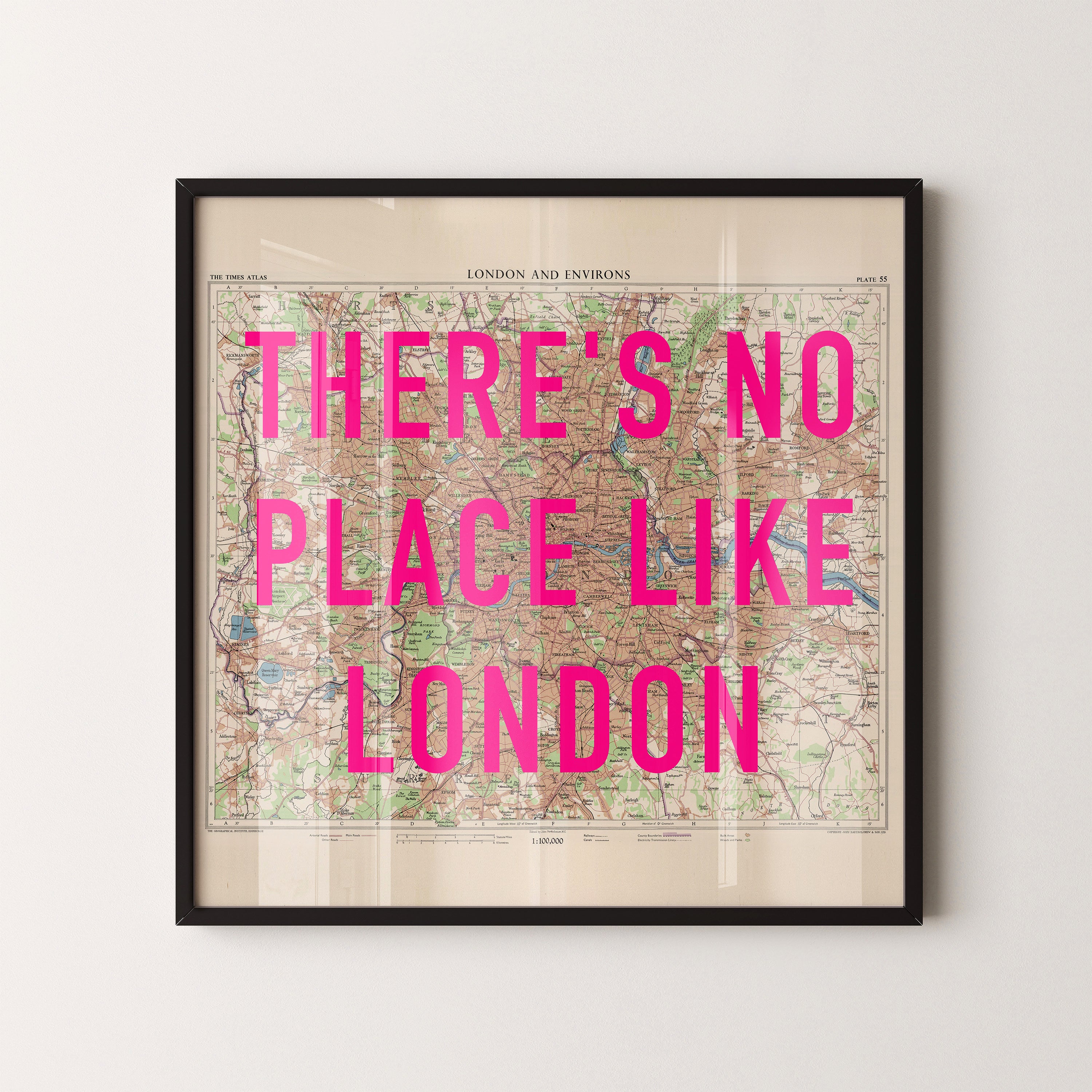 London Pop Art Map Print (square)