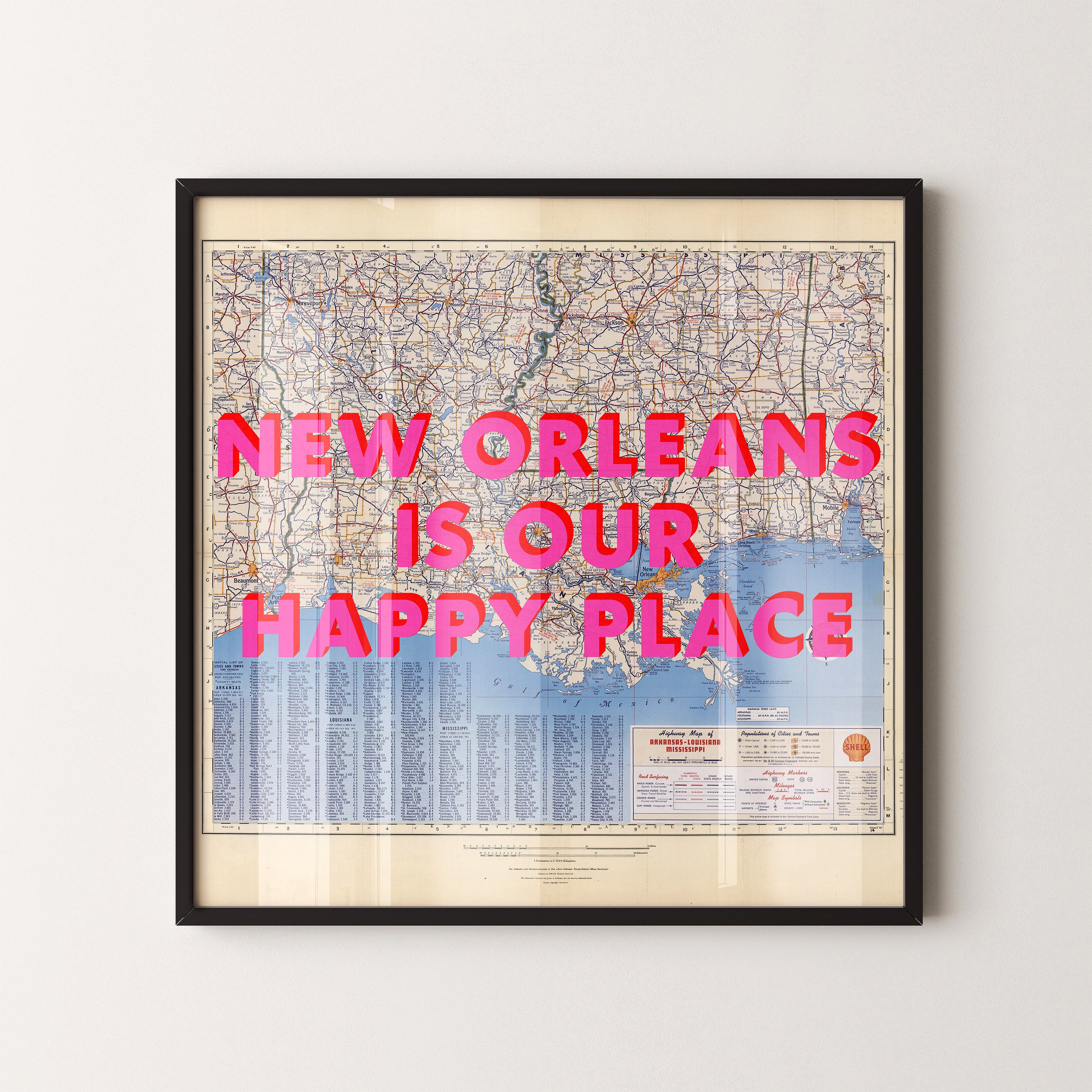 New Orleans Pop Art Map Print (square)