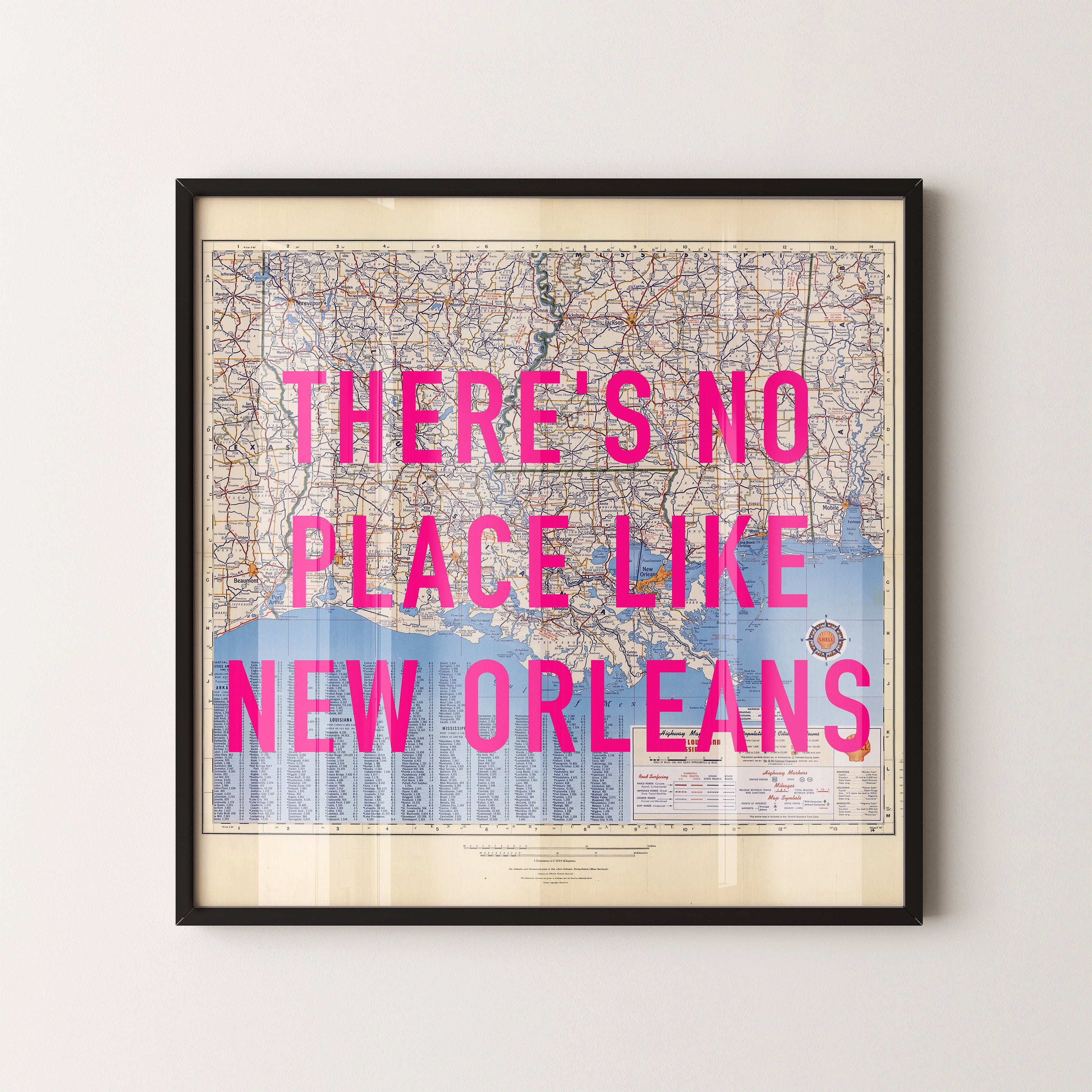 New Orleans Pop Art Map Print (square)