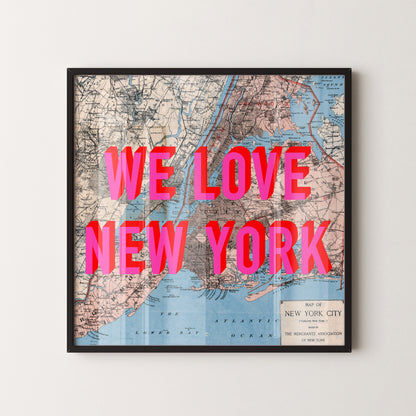 New York Pop Art Map Print (square)