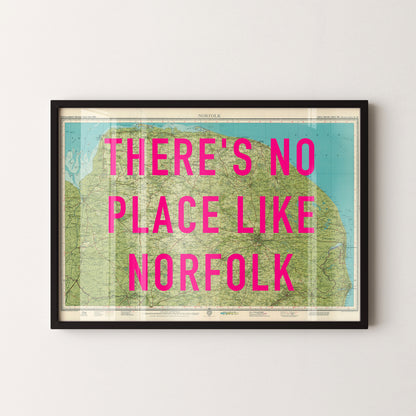 Norfolk Pop Art Map Print (landscape)