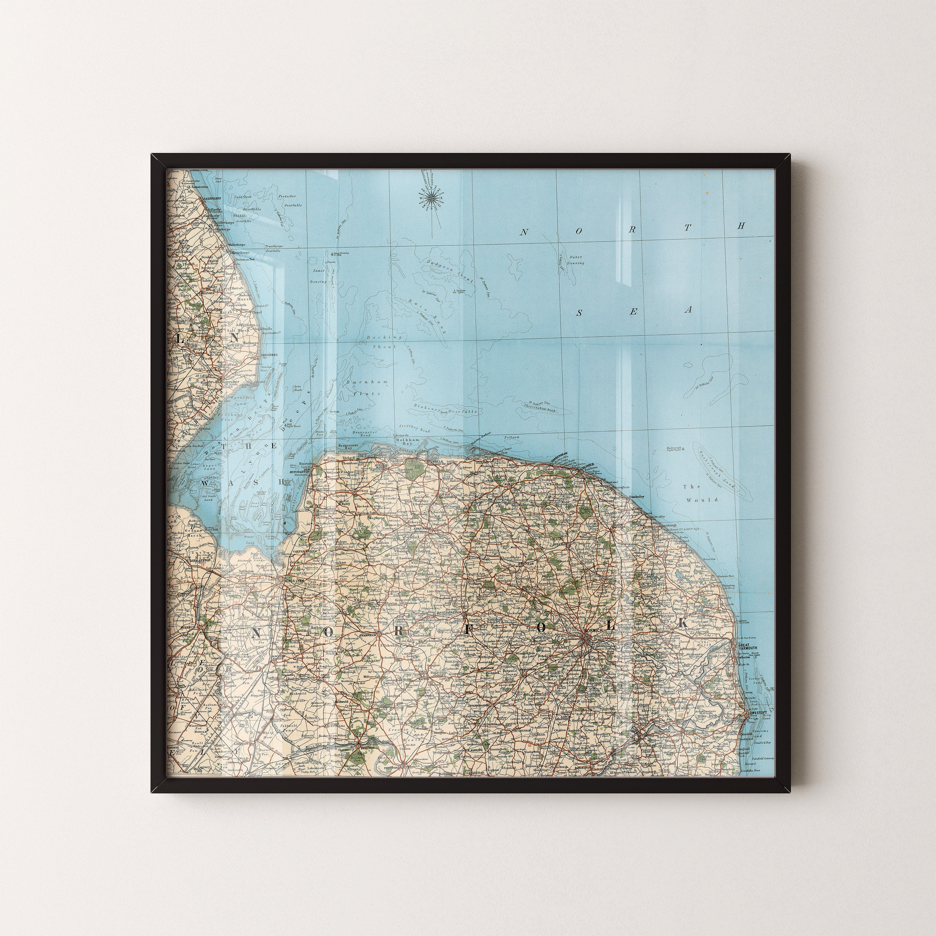 Norfolk Pop Art Map Print (square)