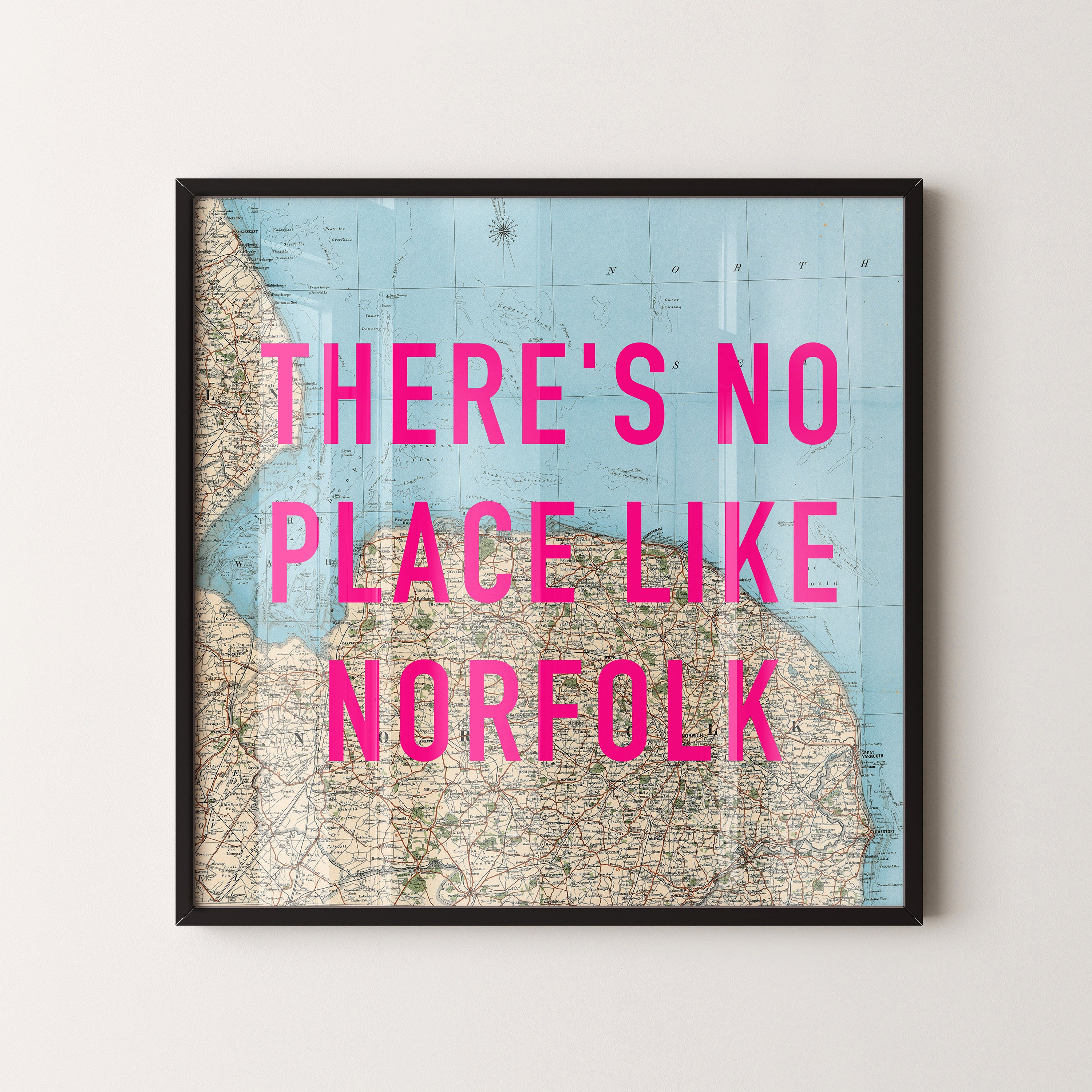 Norfolk Pop Art Map Print (square)