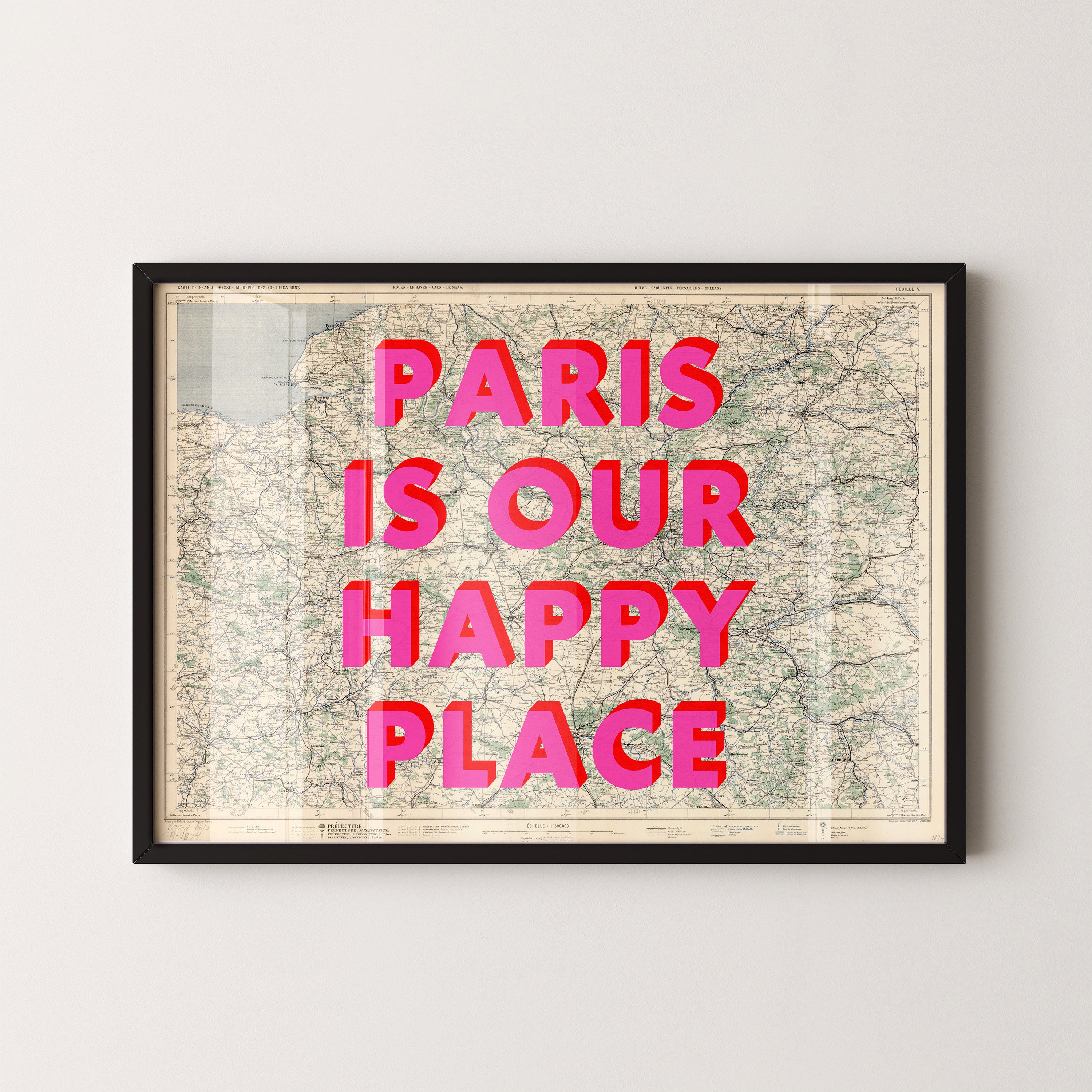 Paris Pop Art Map Print (landscape)