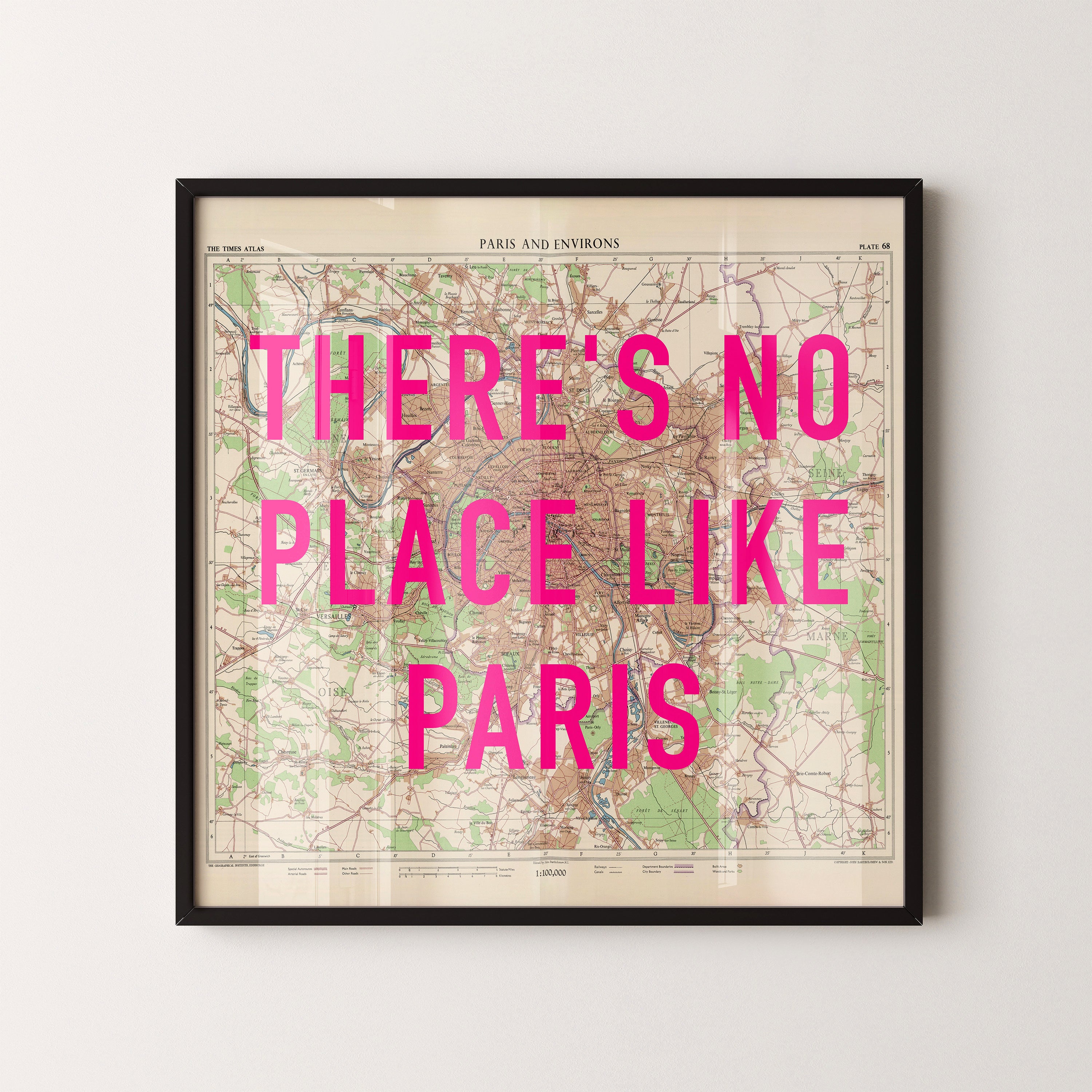 Paris Pop Art Map Print (square)