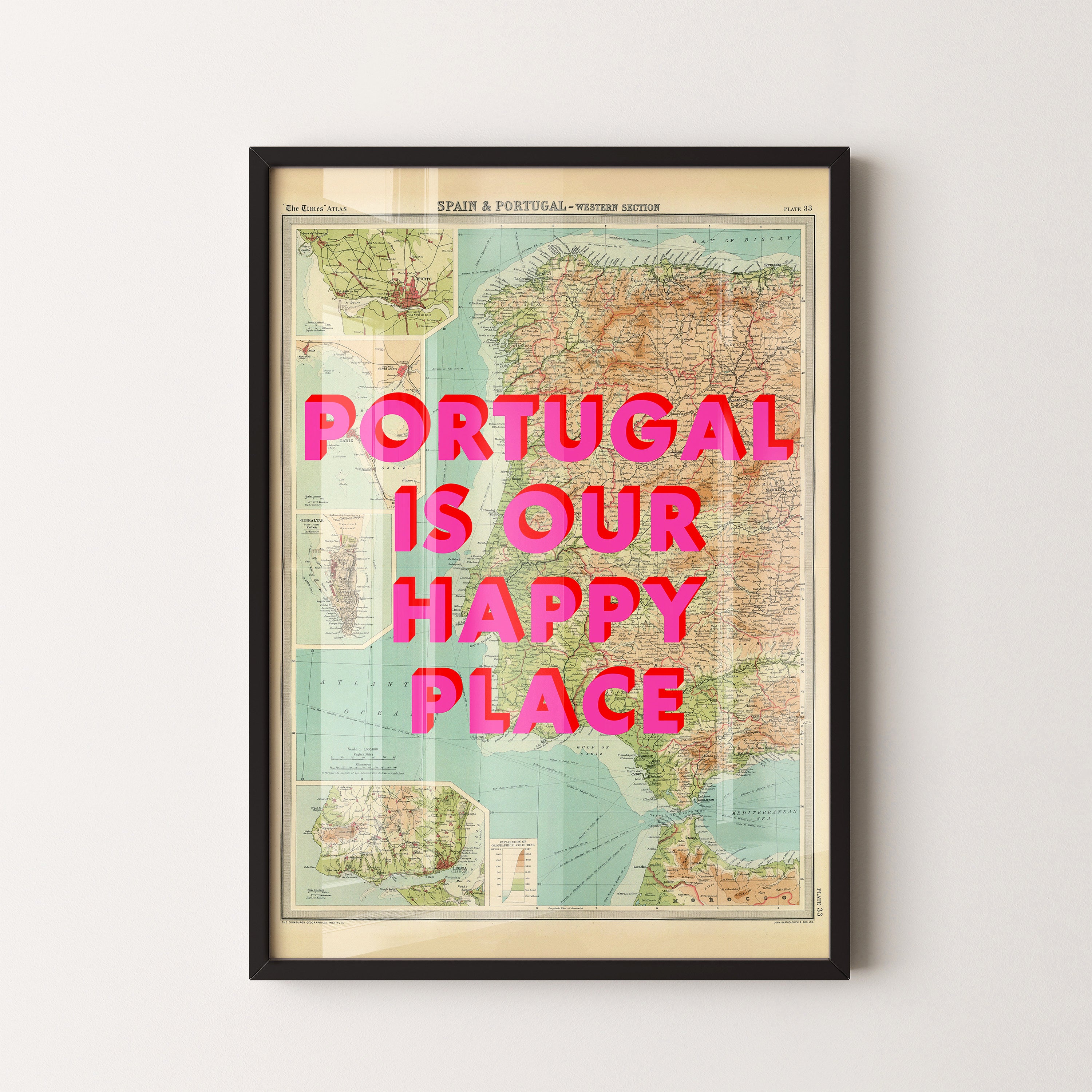 Portugal Pop Art Map Print (portrait)