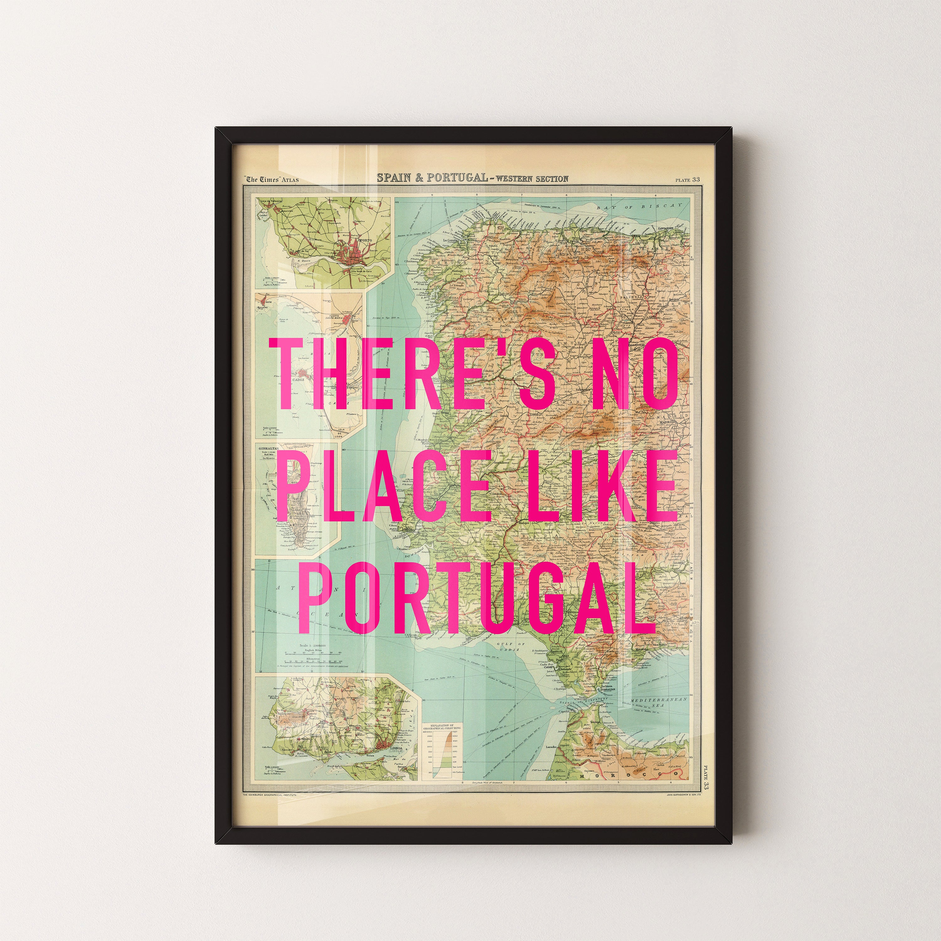 Portugal Pop Art Map Print (portrait)
