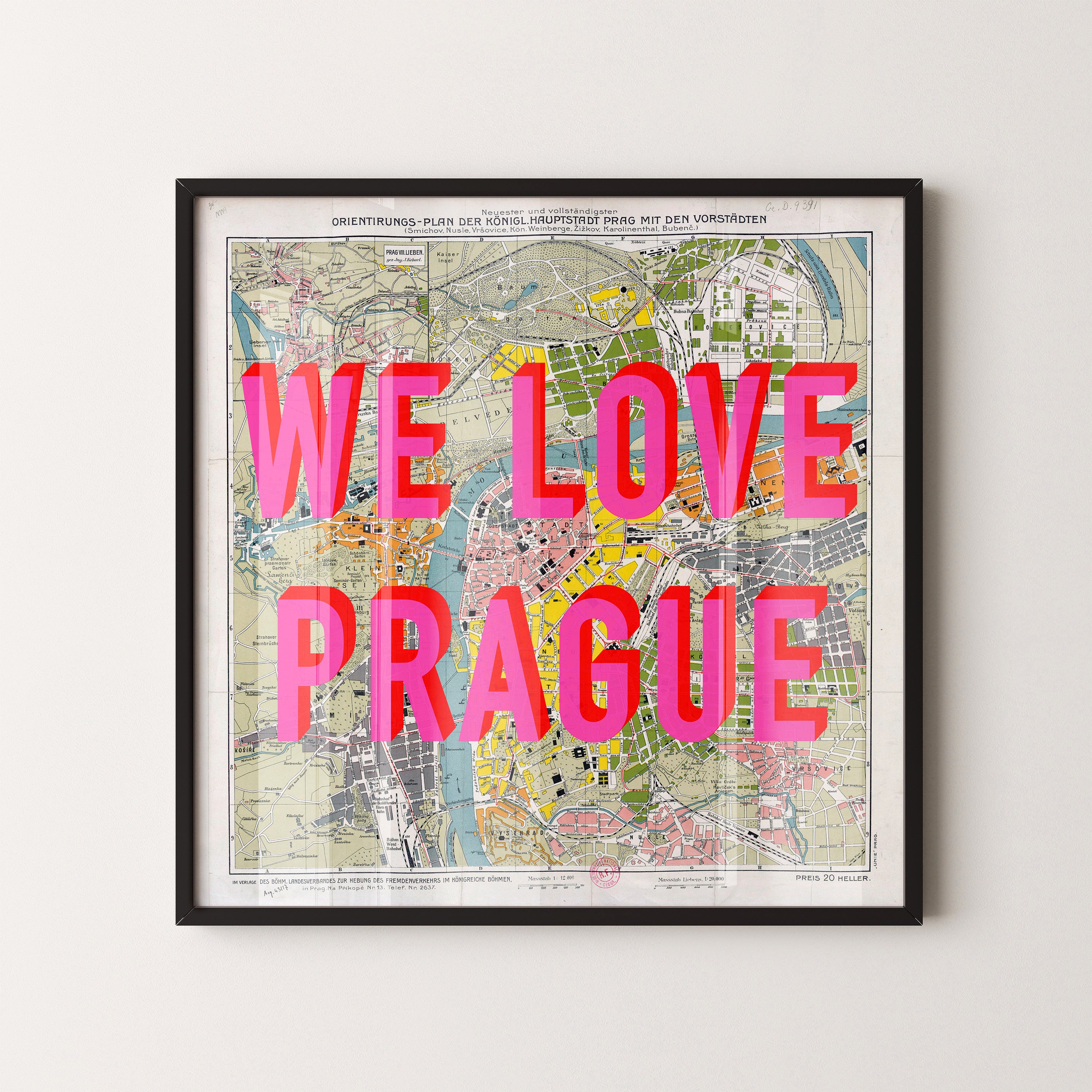 Prague Pop Art Map Print (square)