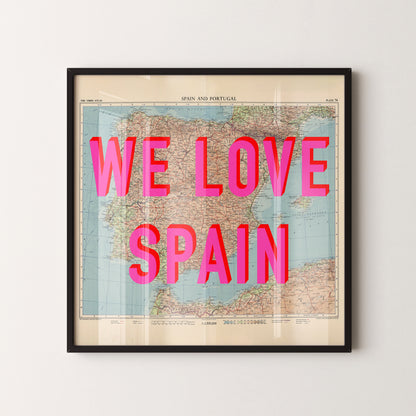 Spain Pop Art Map Print (square)