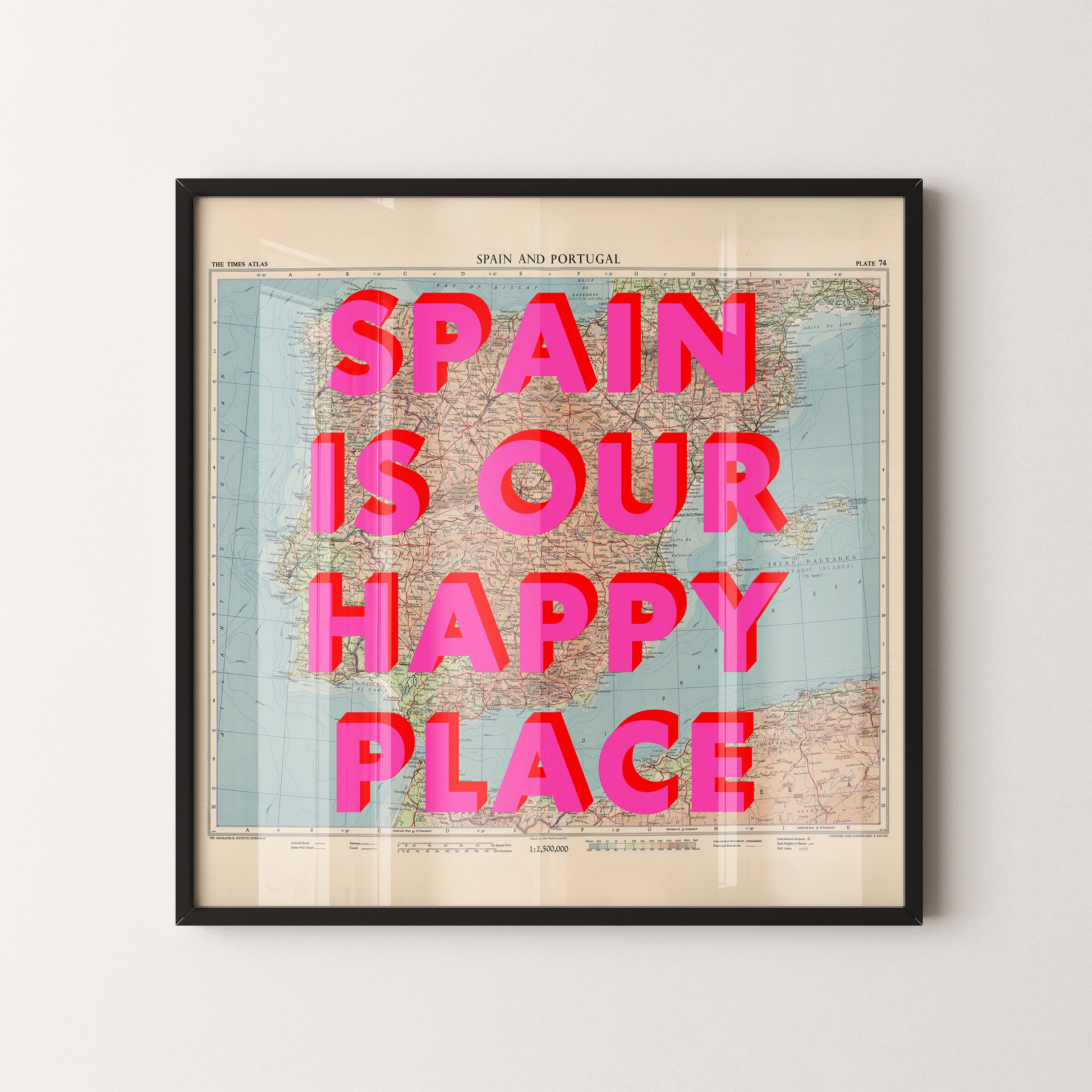 Spain Pop Art Map Print (square)