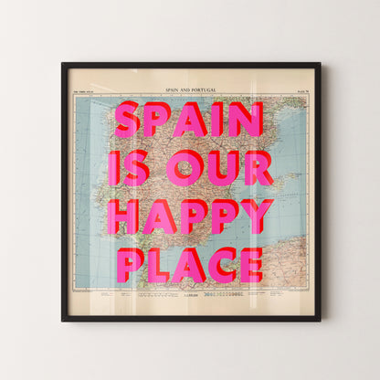 Spain Pop Art Map Print (square)