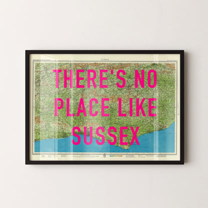 Sussex Pop Art Map Print (landscape)