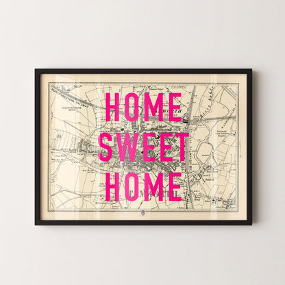 Tamworth Pop Art Map Print (landscape)