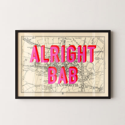 Tamworth Pop Art Map Print (landscape)