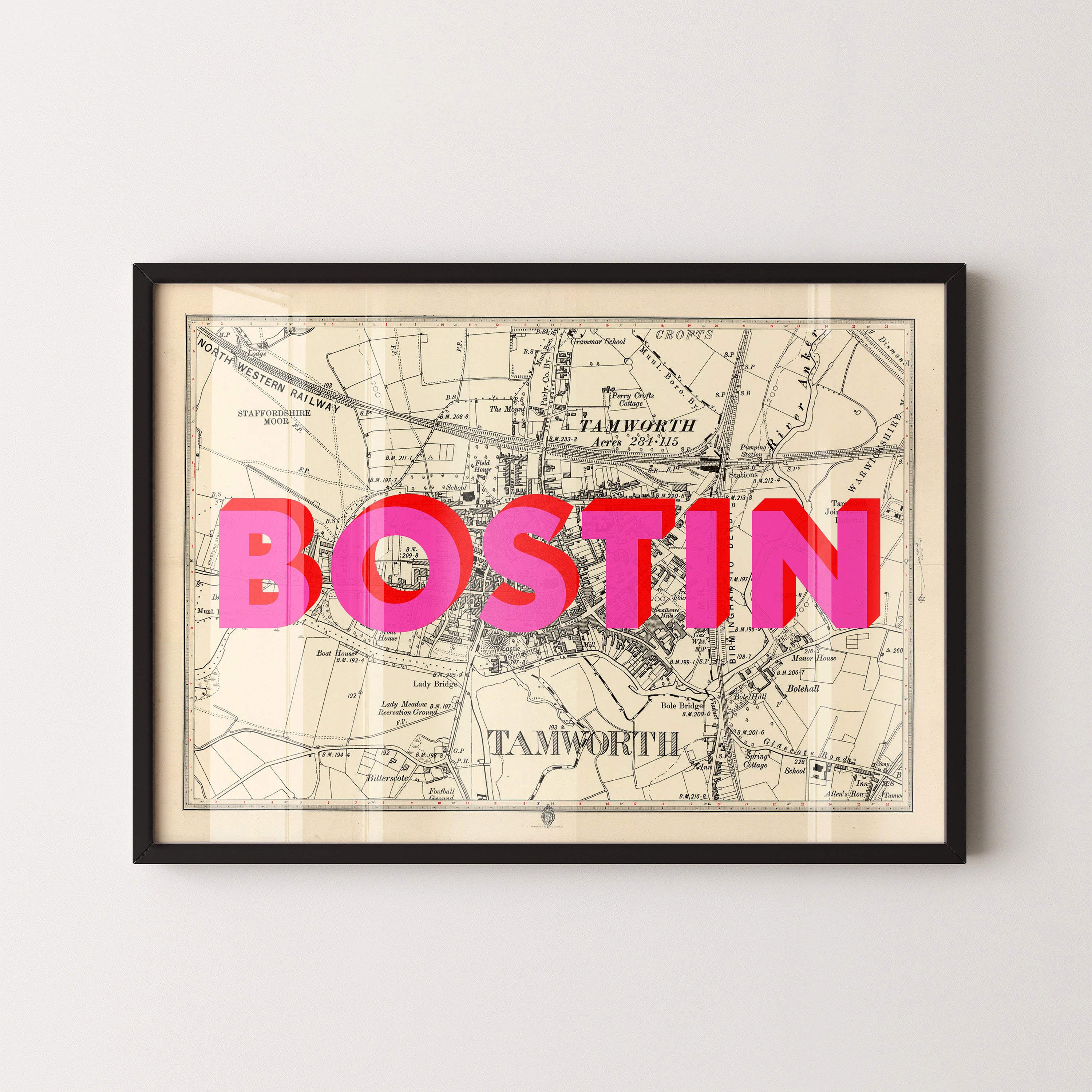 Tamworth Pop Art Map Print (landscape)