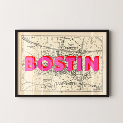 Tamworth Pop Art Map Print (landscape)