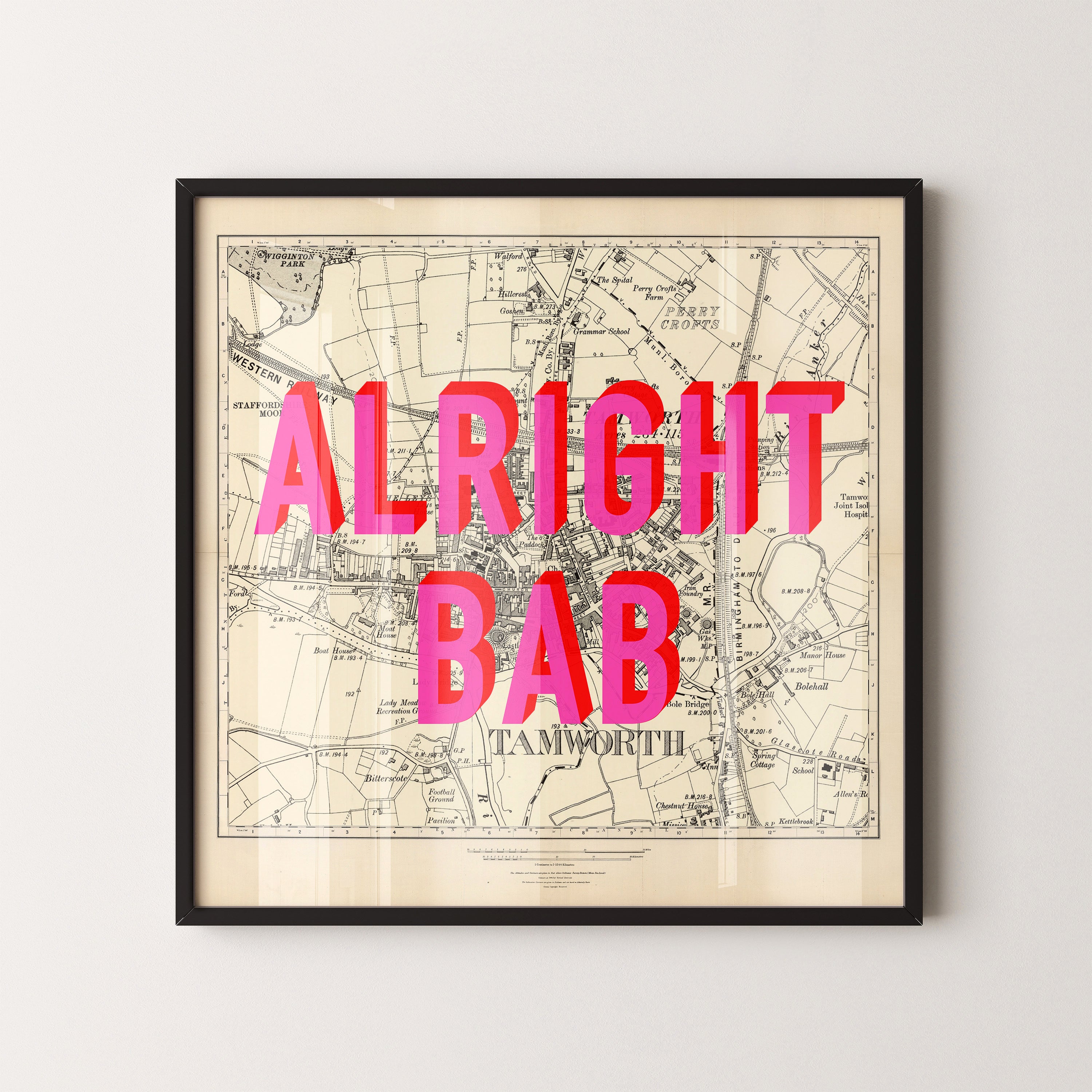 Tamworth Pop Art Map Print (square)