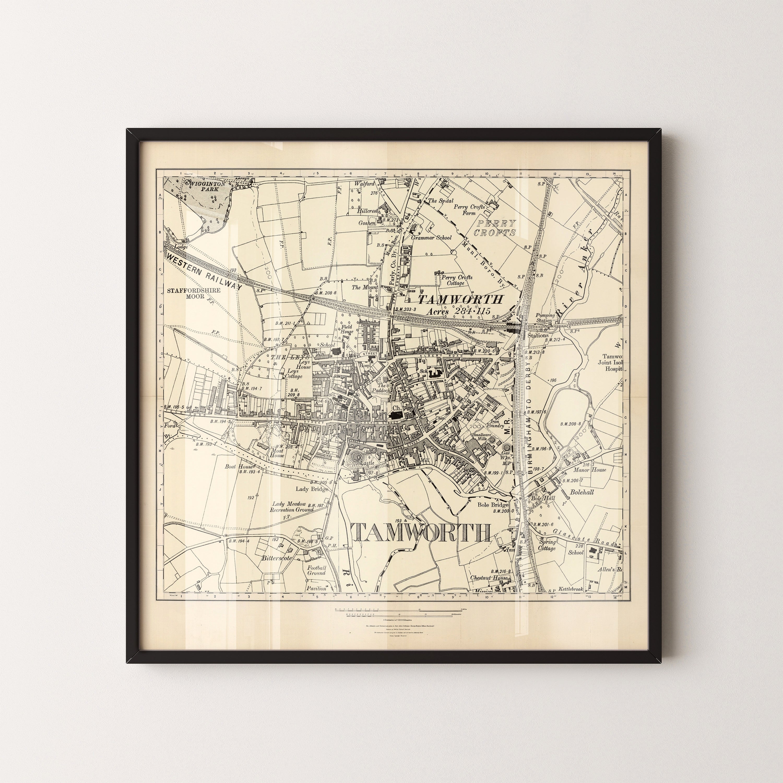 Tamworth Pop Art Map Print (square)