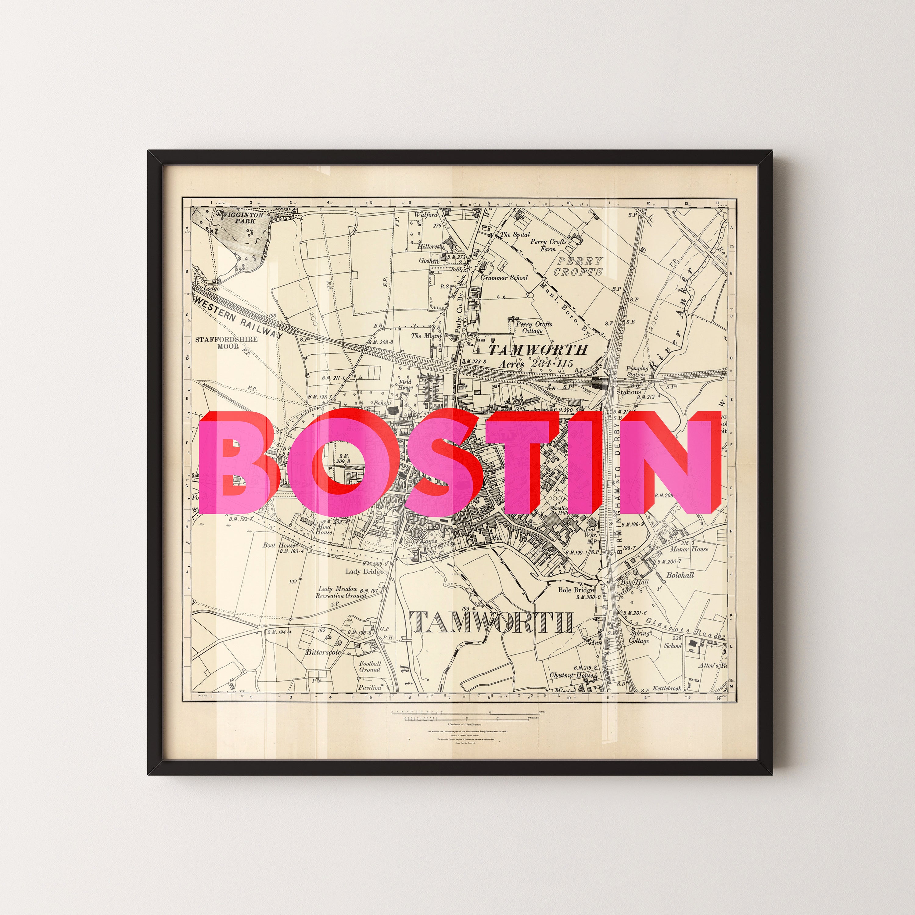 Tamworth Pop Art Map Print (square)