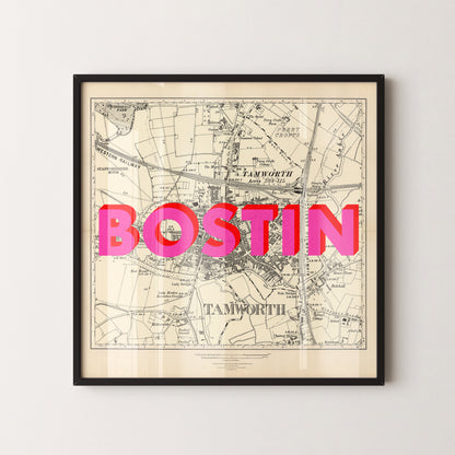Tamworth Pop Art Map Print (square)