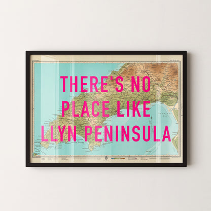 Llyn Peninsula Pop Art Map Print (landscape)