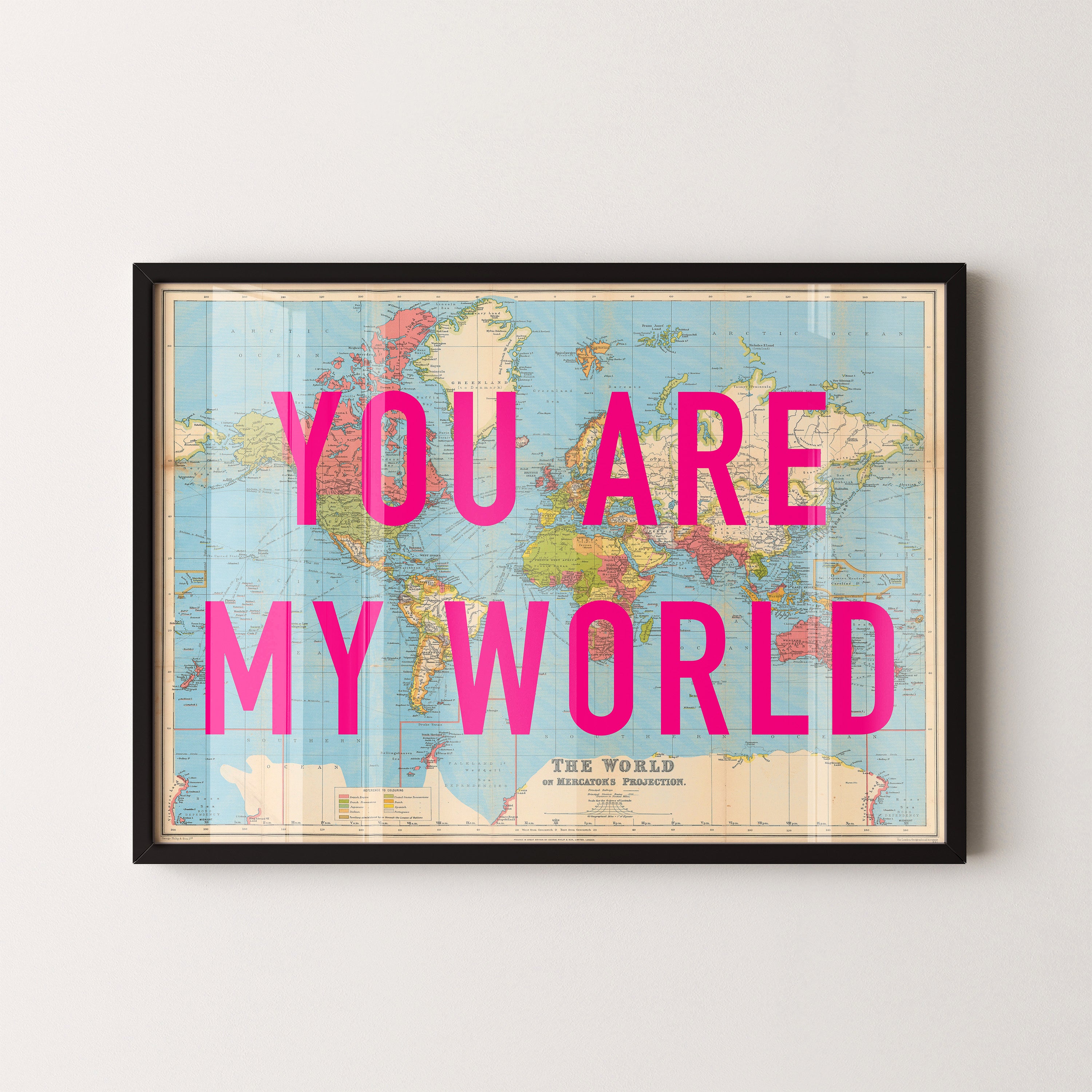 World Pop Art Map Print (landscape)