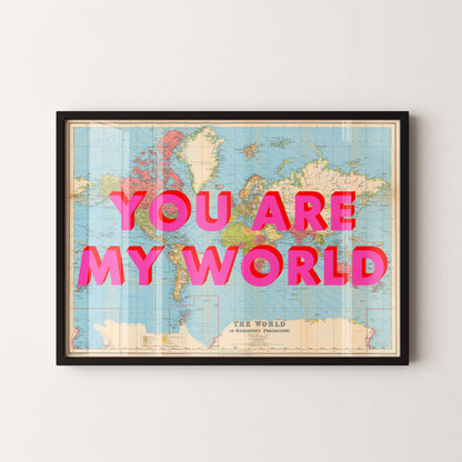 World Pop Art Map Print (landscape)