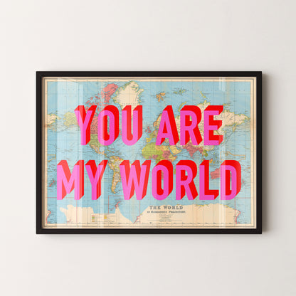 World Pop Art Map Print (landscape)