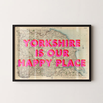 Yorkshire Pop Art Map Print (landscape)