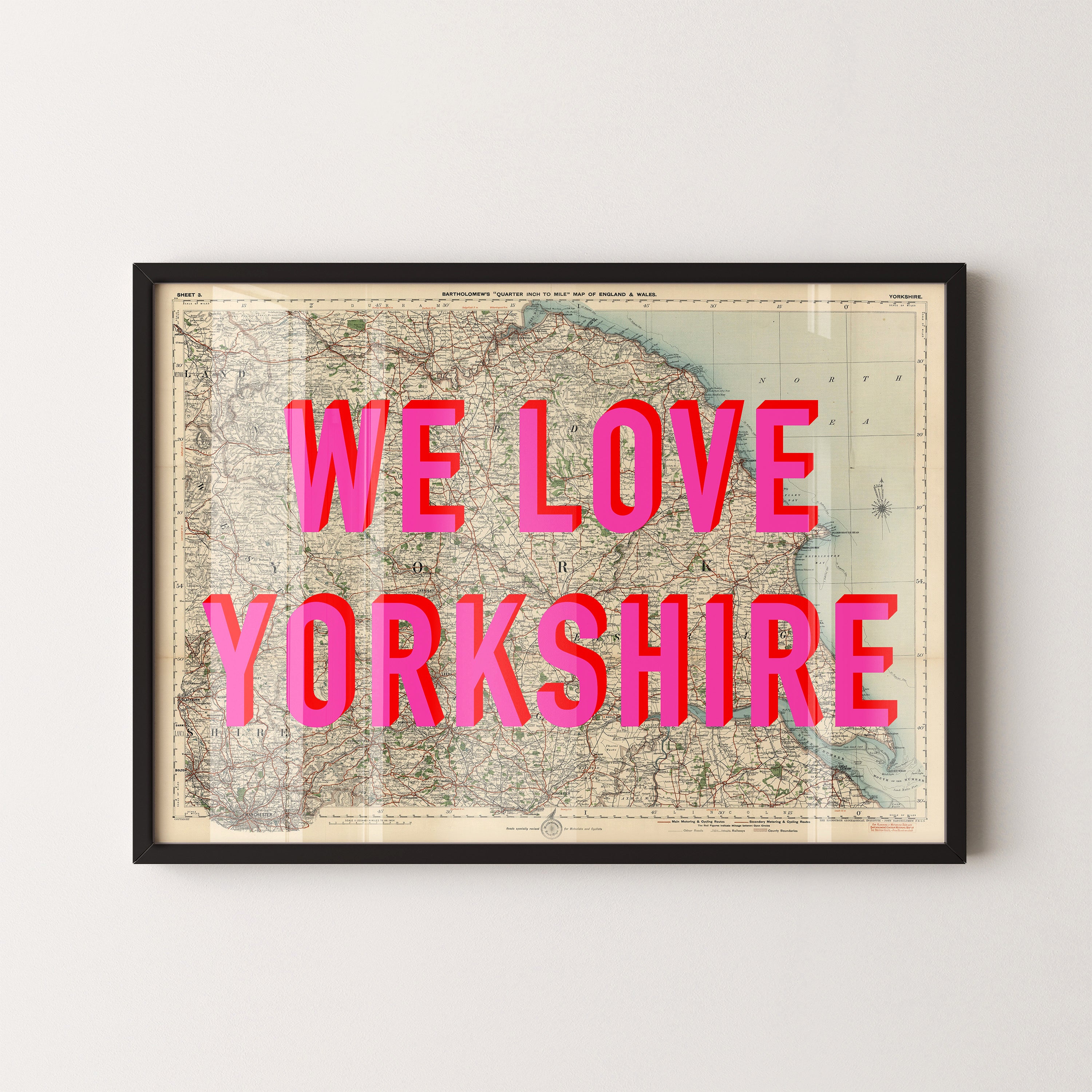 Yorkshire Pop Art Map Print (landscape)