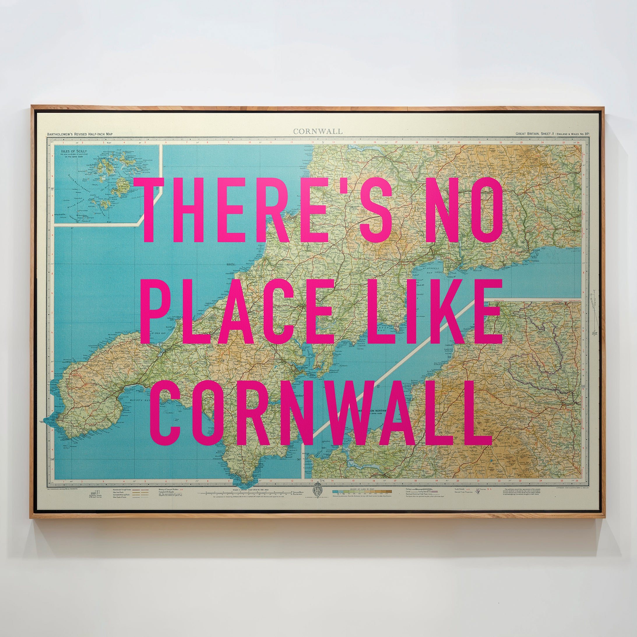 Cornwall Pop Art Map Print (landscape)