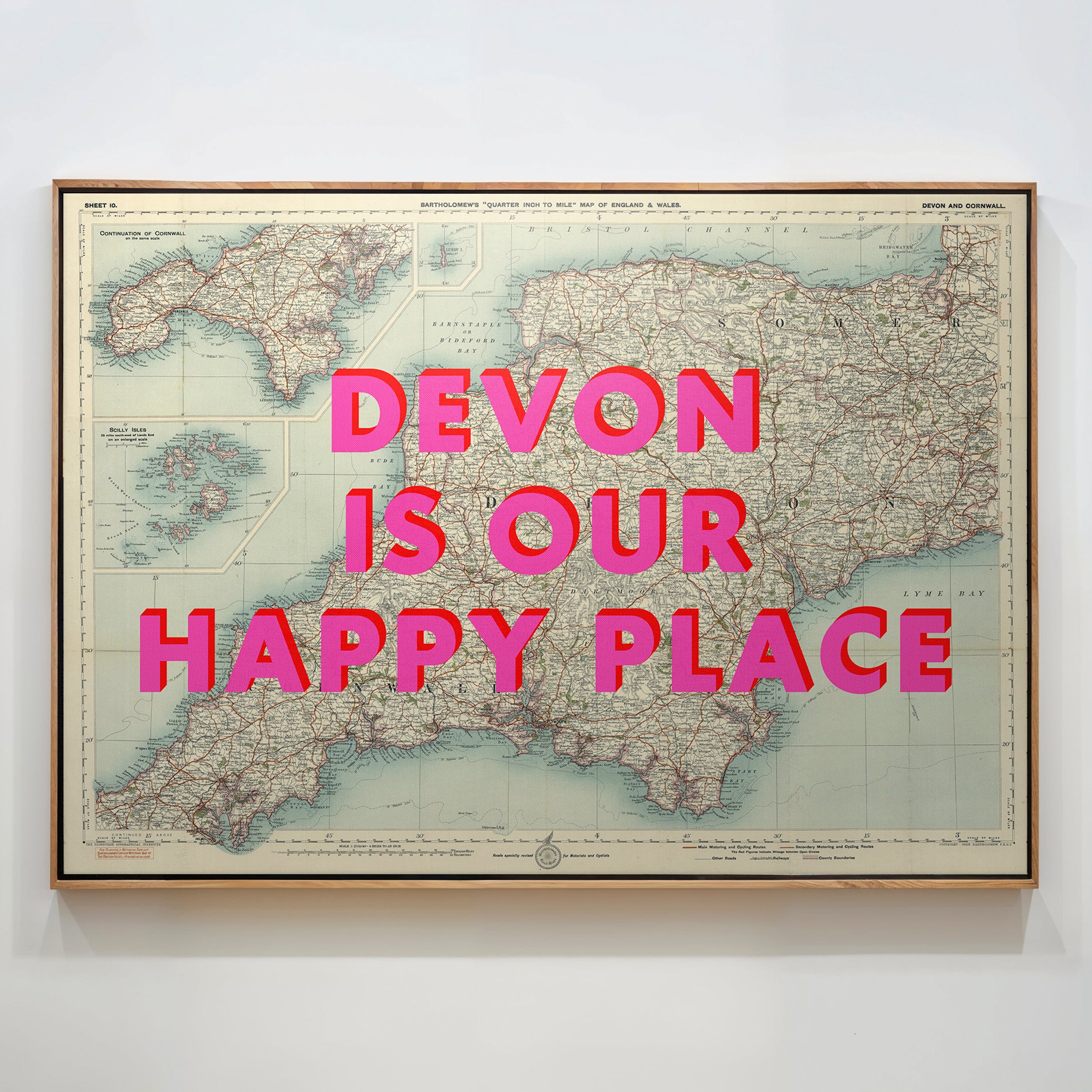Devon Pop Art Map Print (landscape)