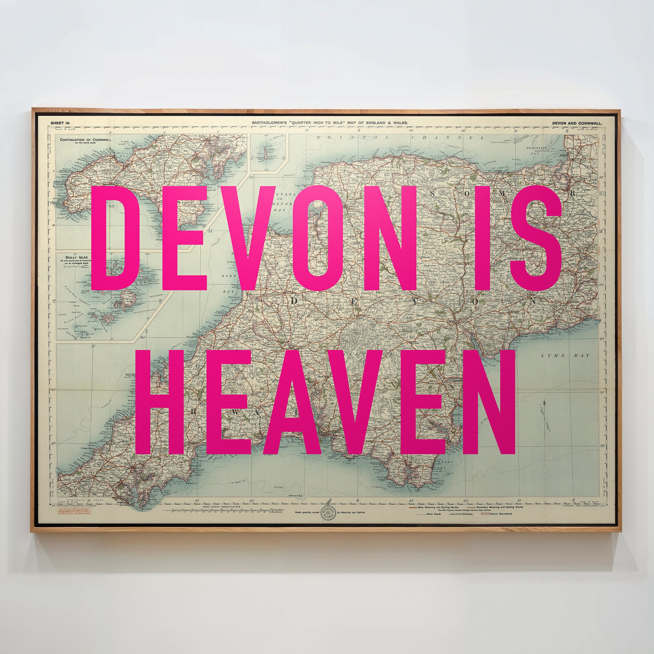 Devon Pop Art Map Print (landscape)