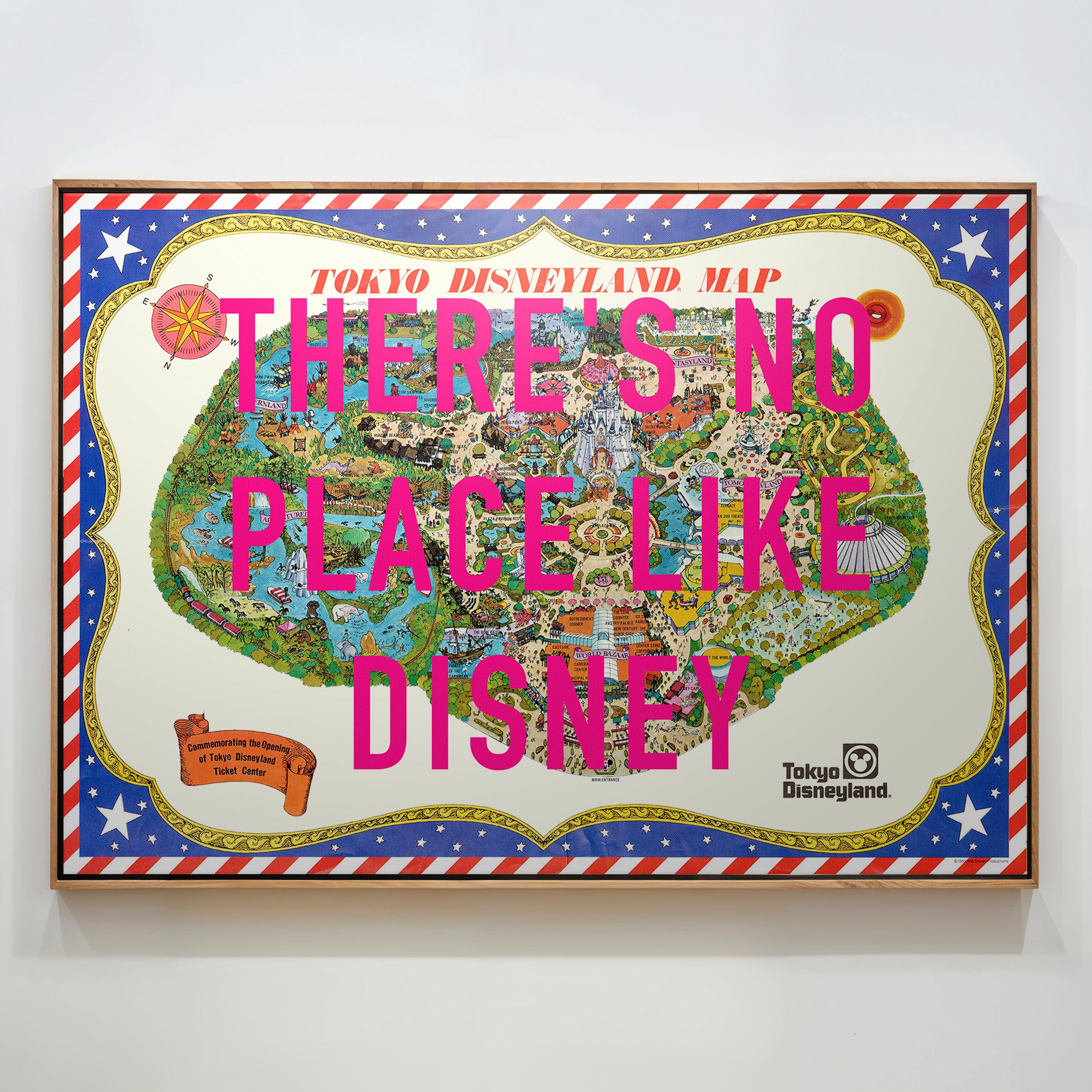 Disneyland Tokyo Theme Park Pop Art Map Print (landscape)