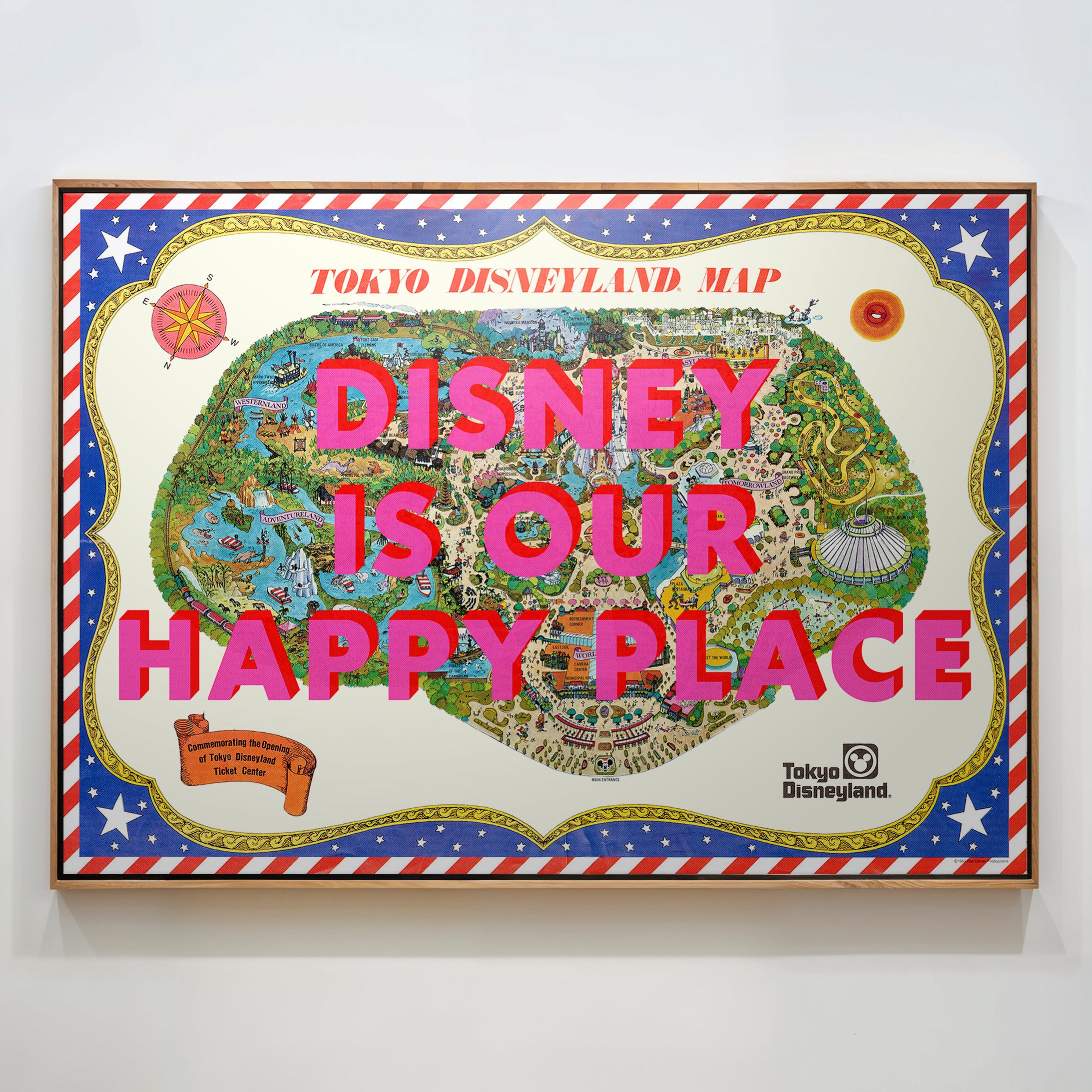 Disneyland Tokyo Theme Park Pop Art Map Print (landscape)