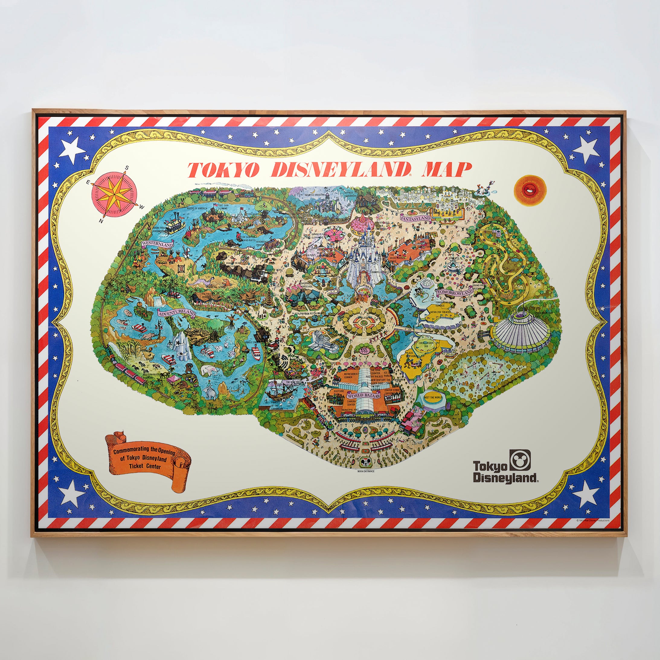 Disneyland Tokyo Theme Park Pop Art Map Print (landscape)