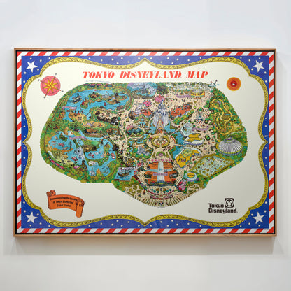 Disneyland Tokyo Theme Park Pop Art Map Print (landscape)