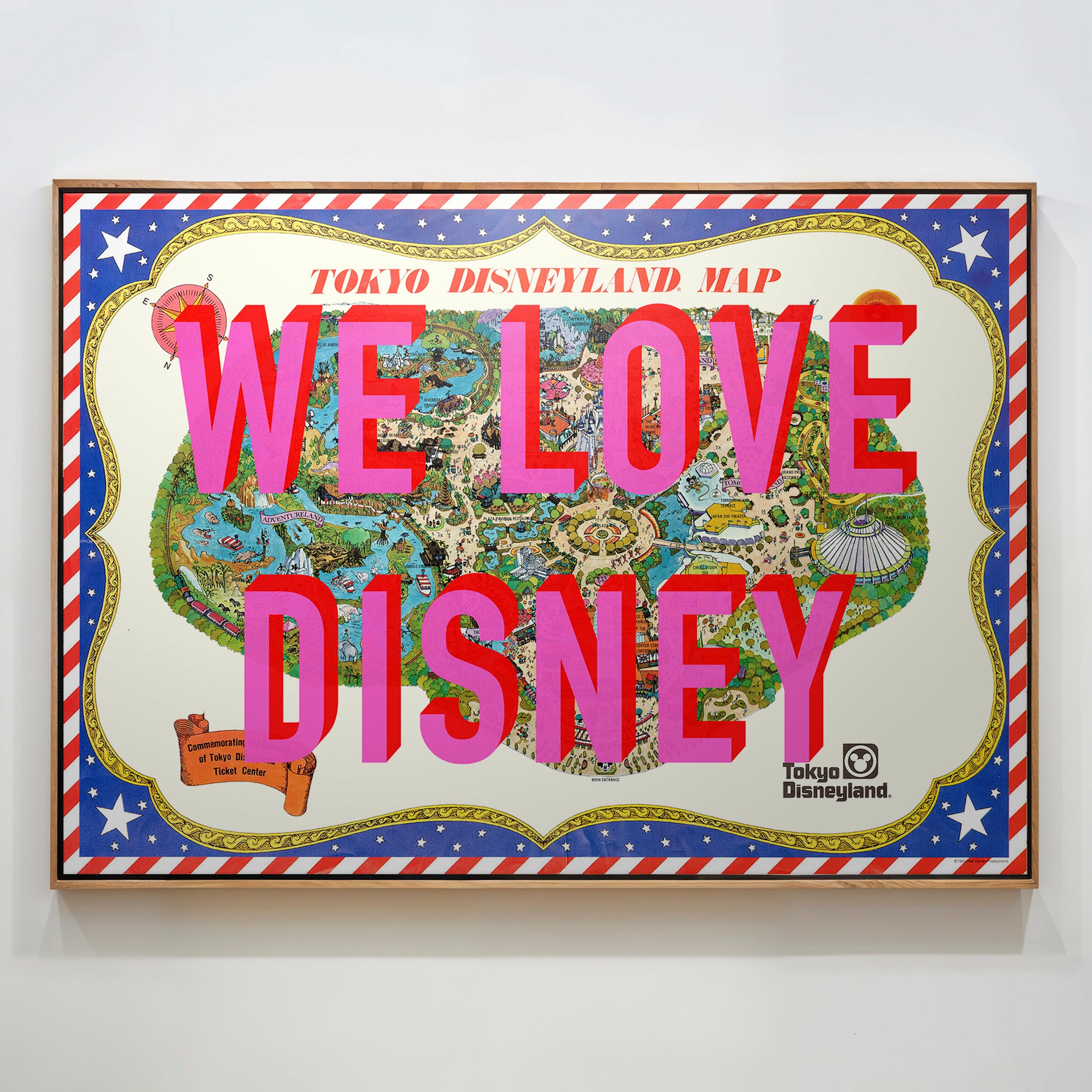 Disneyland Tokyo Theme Park Pop Art Map Print (landscape)