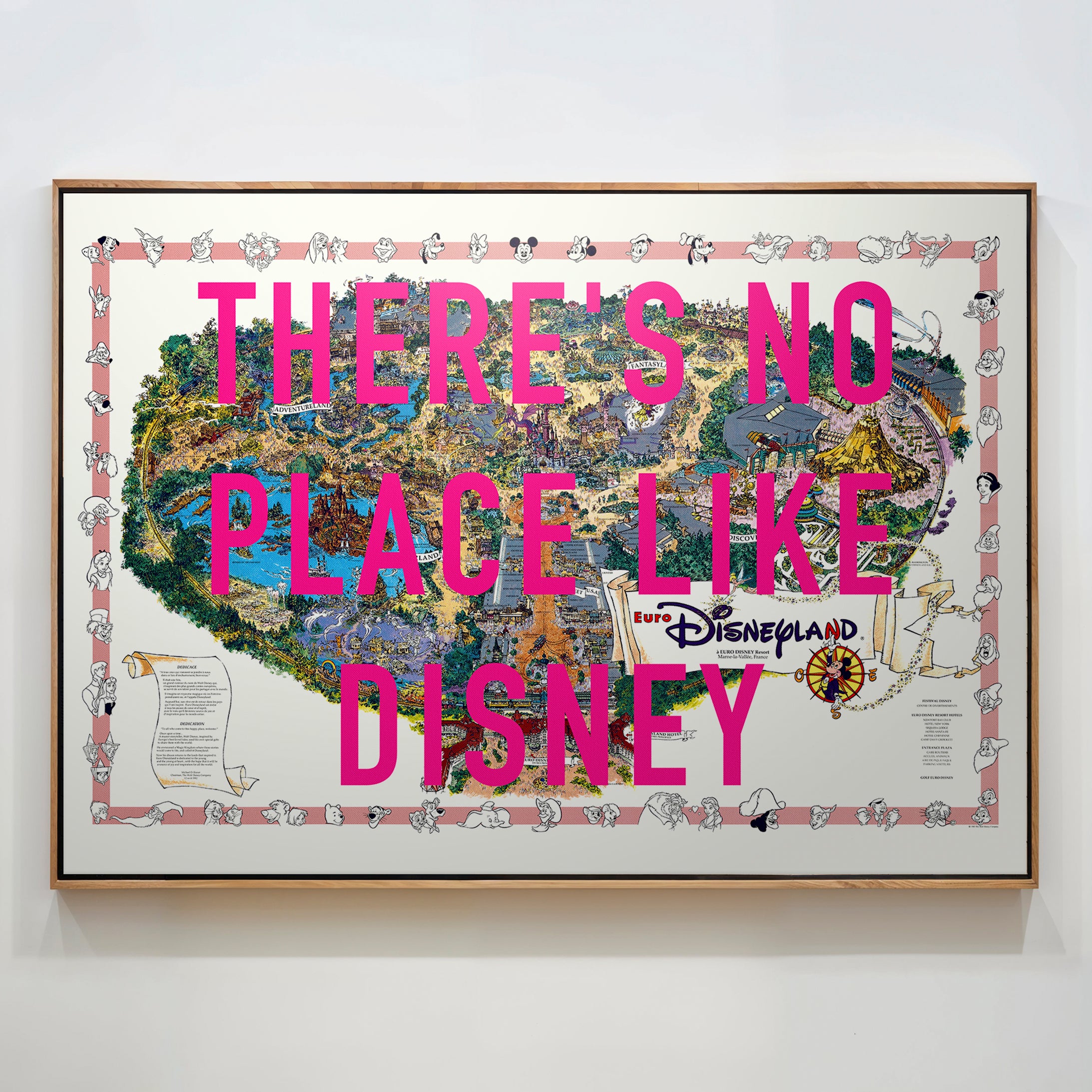 Disneyland Paris Theme Park Pop Art Map Print (landscape)