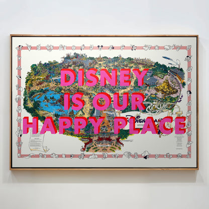 Disneyland Paris Theme Park Pop Art Map Print (landscape)