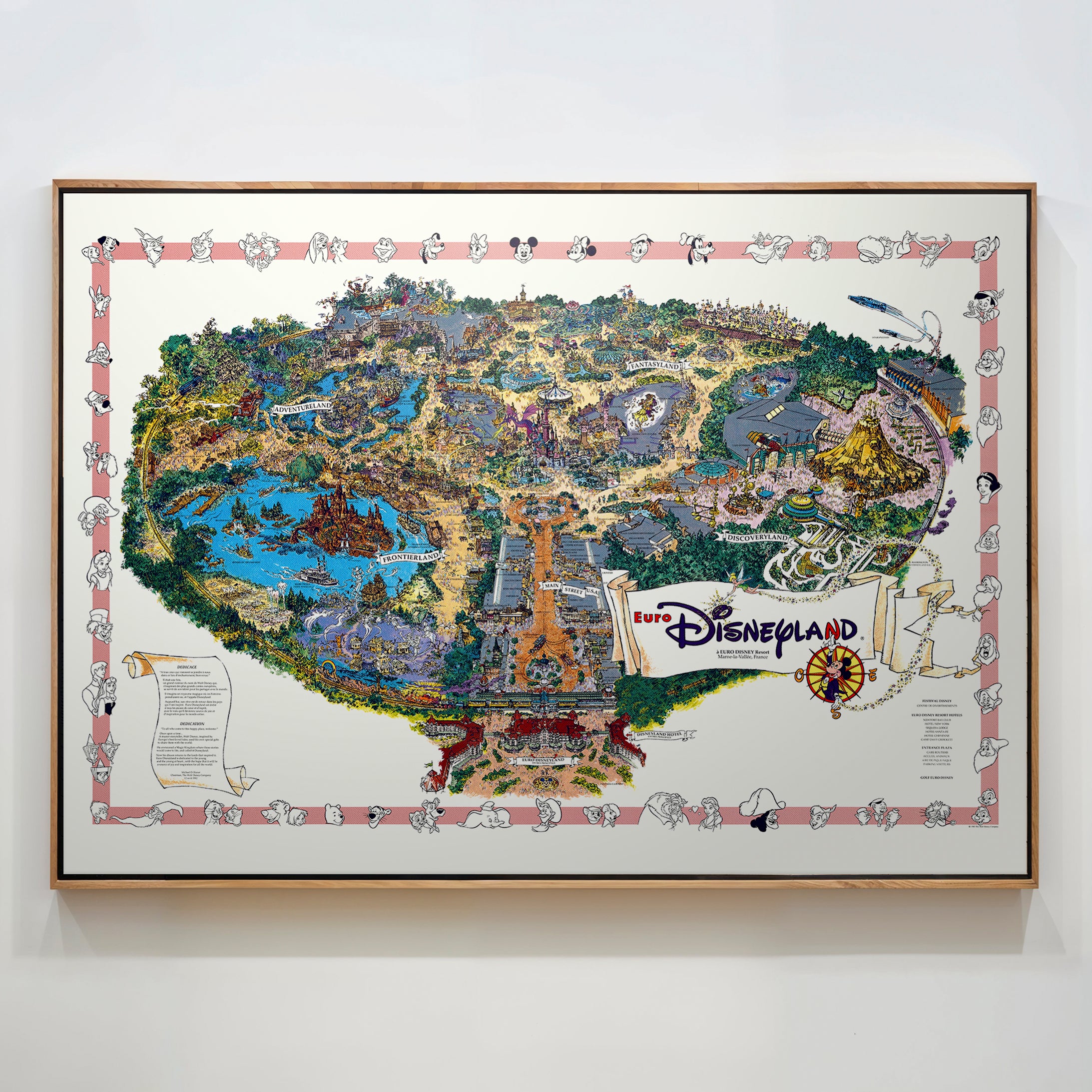 Disneyland Paris Theme Park Pop Art Map Print (landscape)