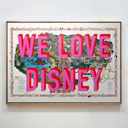 Disneyland Paris Theme Park Pop Art Map Print (landscape)