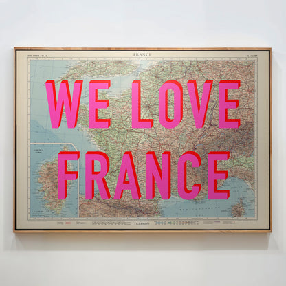 France Pop Art Map Print (landscape)