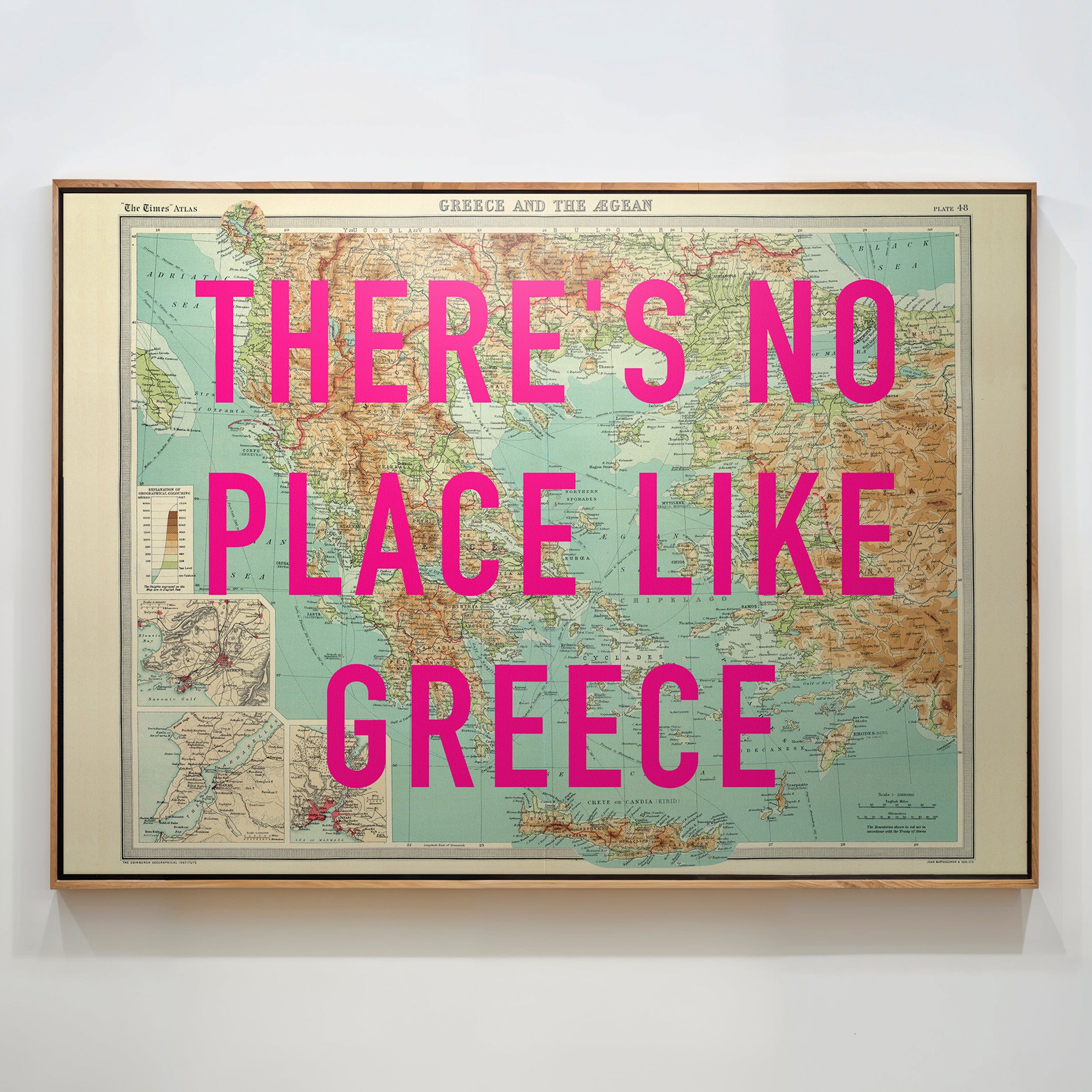 Greece Pop Art Map Print (landscape)
